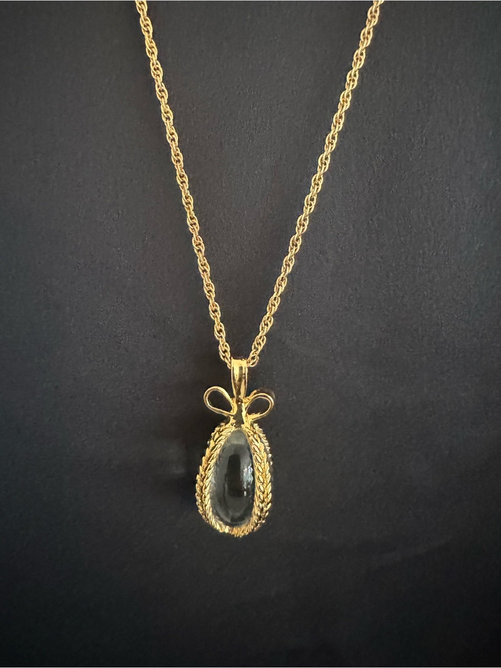 Vintage Joan Rivers Crystal Egg Necklace